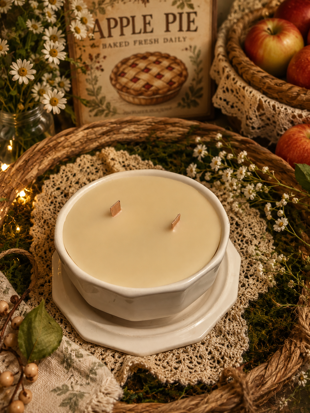 Harvest Apple Pie Cottage Bowl Candle
