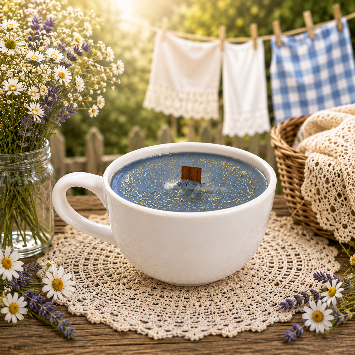 Grandma's Clothesline Blue Soy Candle