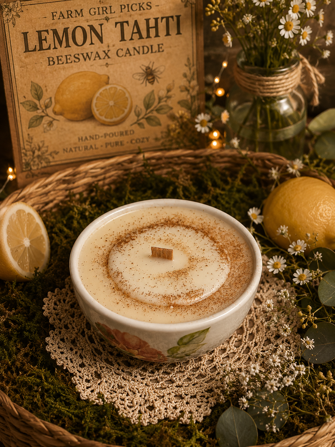 Lemon Toddy Beeswax Cottage Candle