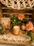 🍑 Peach Blossom Cottage Candle – Hand-Poured Cotton Wick Candle in Vintage Pink Glass